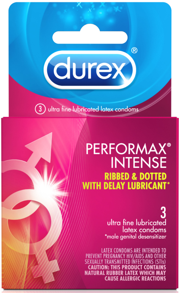 DUREX Performax Intense Ribbed  Dotted With Delay Lubricant Condom